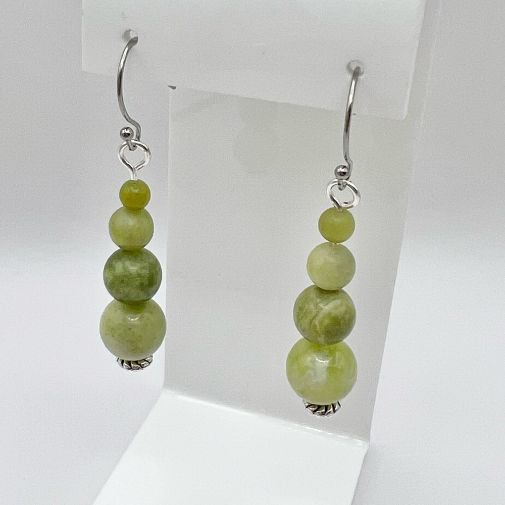 MARBLE JADE EARRINGS - Picture 10 of 12